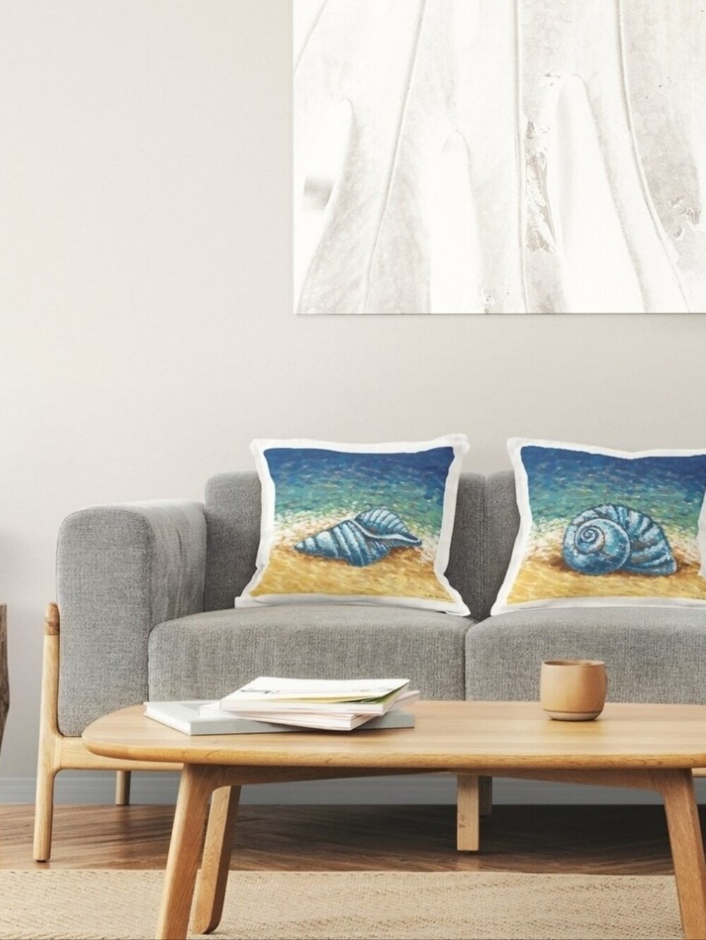 Stupell Abstract Seashell on Shore Printed Throw Pillow by Nidhi Wadhwa 2pcs